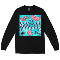 Black nurse heart beat seamless pattern Long Sleeve Tee - BundleAndBundleShop