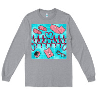 Heather Grey nurse heart beat seamless pattern Long Sleeve Tee - BundleAndBundleShop