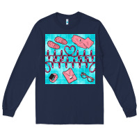 Navy nurse heart beat seamless pattern Long Sleeve Tee - BundleAndBundleShop