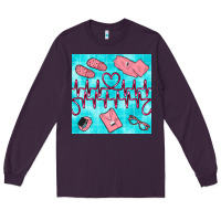 Plum nurse heart beat seamless pattern Long Sleeve Tee - BundleAndBundleShop