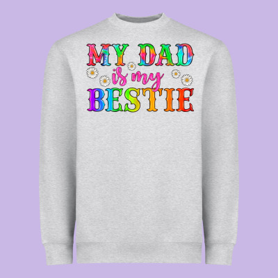 My Dad Is My Bestie Heavyweight Sweatshirt Designed By Hra Design Shop