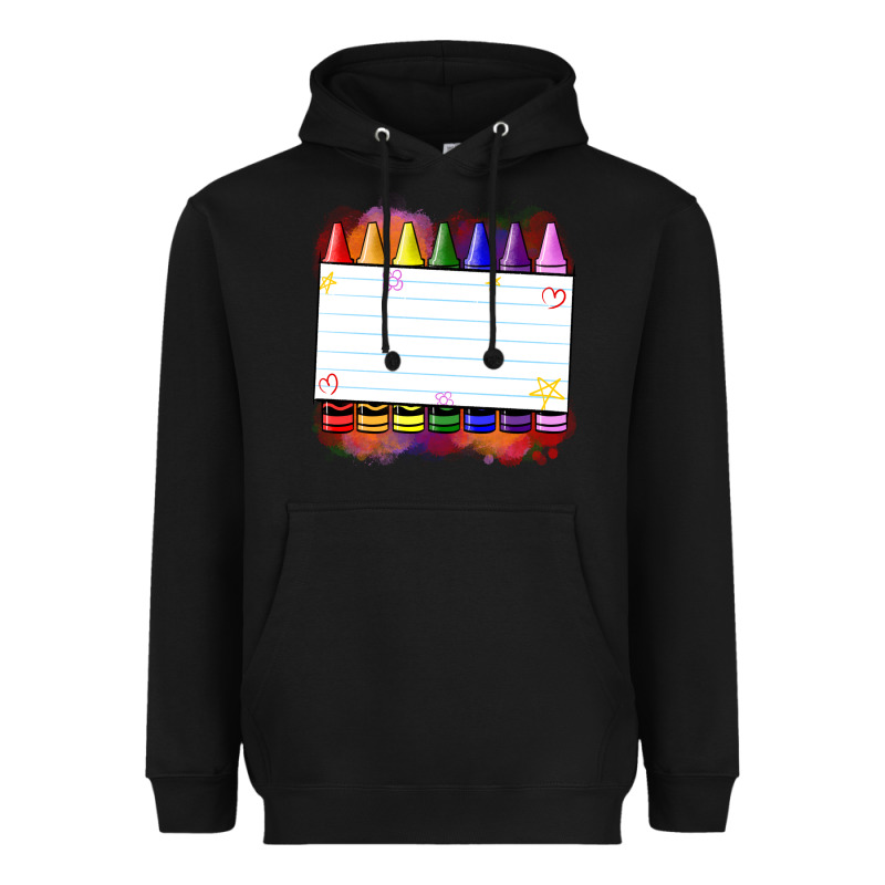 Crayons Add Your Text Heavyweight Hoodie by NancyCooperArtShop | Teevron
