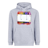 Heather Grey crayons add your text Heavyweight Hoodie - NancyCooperArtShop