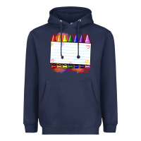 Navy crayons add your text Heavyweight Hoodie - NancyCooperArtShop