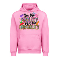 Fuchsia Pink see the ability not the disability nca Urban Hoodie - NancyCooperArtShop