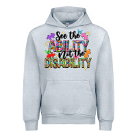 Heather Grey see the ability not the disability nca Urban Hoodie - NancyCooperArtShop