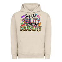 Pigment French Oak see the ability not the disability nca Urban Hoodie - NancyCooperArtShop