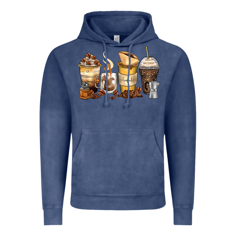 Coffee Cups Vintage Hoodie by Zillion Design Studio | Teevron