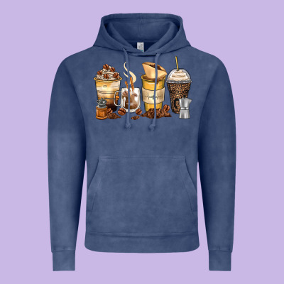 Coffee Cups Vintage Hoodie Designed By Zillion Design Studio