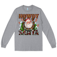 Heather Grey howdy santa Long Sleeve Tee - AdoDesignShop