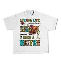 Living Life Somewhere Between Jesus Take The Wheel Urban Heavy Tee | Teevron