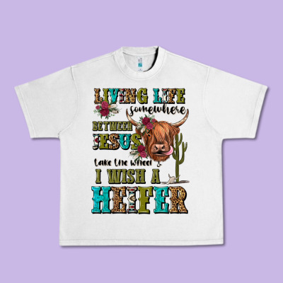 Living Life Somewhere Between Jesus Take The Wheel Urban Heavy Tee Designed By Jahusdesignshop
