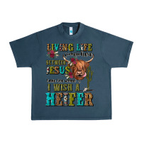Midnight Navy living life somewhere between jesus take the wheel Urban Heavy Tee - JahusDesignShop