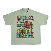 Oil Green living life somewhere between jesus take the wheel Urban Heavy Tee - JahusDesignShop