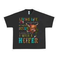 Pigment Black living life somewhere between jesus take the wheel Urban Heavy Tee - JahusDesignShop
