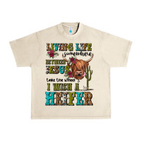 Sandshell living life somewhere between jesus take the wheel Urban Heavy Tee - JahusDesignShop