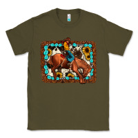 Army Green rodeo cowboy Classic Tee - JahusDesignShop