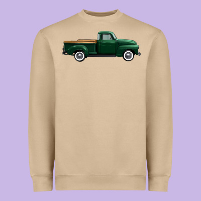 Western Green Truck Right Side View 1 Heavyweight Sweatshirt Designed By Fadigitalartstudio