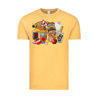 Vintage Mustard School Bus Coffee Cups Vintage Tee - FaDigitalArtStudio