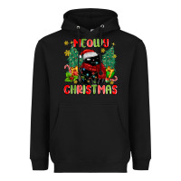 Black meowy christmas black cat Heavyweight Hoodie - MaliasSmallBusiness