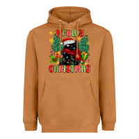 Meerkat meowy christmas black cat Heavyweight Hoodie - MaliasSmallBusiness