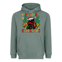 Sage meowy christmas black cat Heavyweight Hoodie - MaliasSmallBusiness