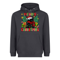 Smoke meowy christmas black cat Heavyweight Hoodie - MaliasSmallBusiness