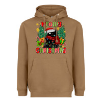 Toasted Coconut meowy christmas black cat Heavyweight Hoodie - MaliasSmallBusiness