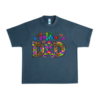 Midnight Navy rainbow colors autism dad Urban Heavy Tee - AdoDesignShop