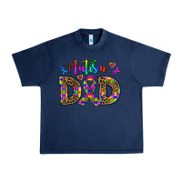 Navy rainbow colors autism dad Urban Heavy Tee - AdoDesignShop