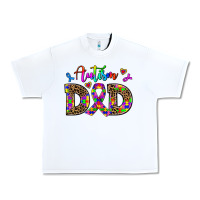 White rainbow colors autism dad Urban Heavy Tee - AdoDesignShop