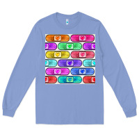 Colony Blue plaster seamless pattern Long Sleeve Tee - BundleAndBundleShop