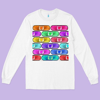 Plaster Seamless Pattern Long Sleeve Tee Designed By Bundleandbundleshop