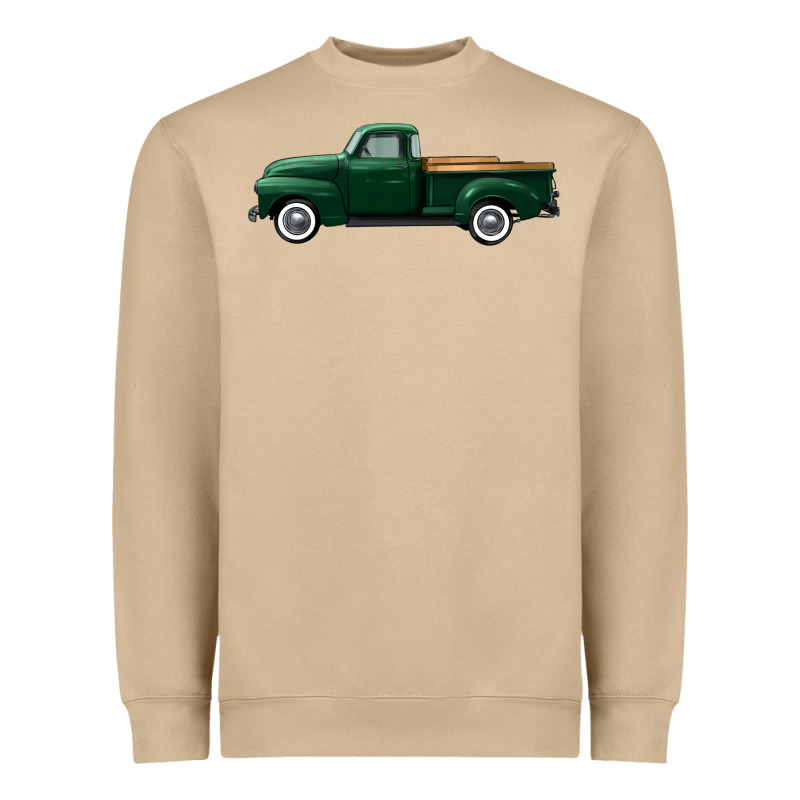Western Green Truck Right Side View Heavyweight Sweatshirt by FaDigitalArtStudio | Teevron