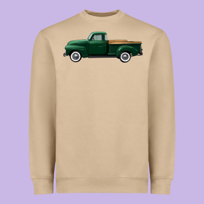 Western Green Truck Right Side View Heavyweight Sweatshirt Designed By Fadigitalartstudio