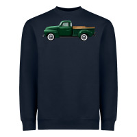 Navy western green truck right side view Heavyweight Sweatshirt - FaDigitalArtStudio