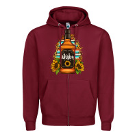 Burgundy whiskey bottle Zipper Hoodie - Jasminsmagicworld