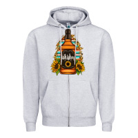Heather Grey whiskey bottle Zipper Hoodie - Jasminsmagicworld