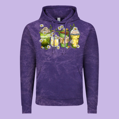 Daisy Coffee Cups Vintage Hoodie Designed By Zillion Design Studio