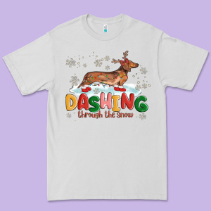 Dachshund Through The Snow Premium Tee Designed By Maliassmallbusiness