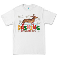 White dachshund through the snow Premium Tee - MaliasSmallBusiness