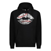 Black baseball lips Premium Hoodie - AdoDesignShop