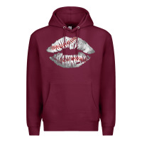 Burgundy baseball lips Premium Hoodie - AdoDesignShop