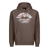 Coffee baseball lips Premium Hoodie - AdoDesignShop