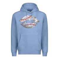 Colony Blue baseball lips Premium Hoodie - AdoDesignShop