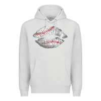Dove Grey baseball lips Premium Hoodie - AdoDesignShop