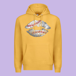 Baseball Lips Premium Hoodie Designed By Adodesignshop