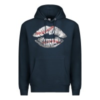 Navy baseball lips Premium Hoodie - AdoDesignShop