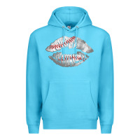 Ocean Blue baseball lips Premium Hoodie - AdoDesignShop