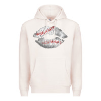 Pale Pink baseball lips Premium Hoodie - AdoDesignShop